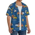 thumbnail image 4 of KLL Construction Vehicles Print Men's Shirt Short Sleeve Button Down Summer Cuba Beach Shirts- XX-Large, 4 of 7