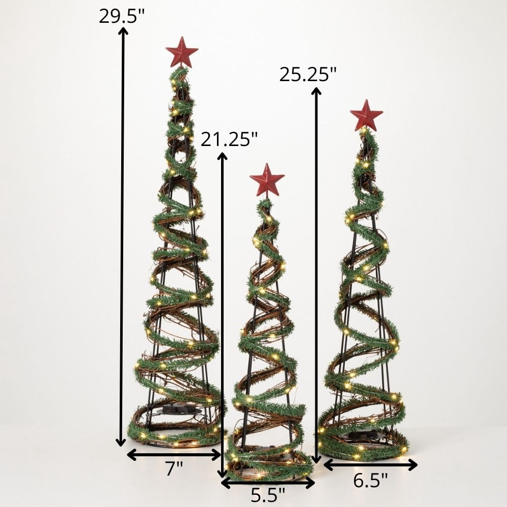 Tall Metal Vine Tree Multicolor 29.5"H Metal Set of 3