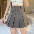 thumbnail image 2 of Faldas plisadas para mujer, de verano, de cintura alta, elegantes, dulces, estilo británico, para estudiantes, Harajuku, combinables, diarias, básicas, para fiestas, 2 of 5