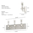 thumbnail image 5 of Hunter - Perch Point 3-light Brushed Nickel, Medium Size Vanity Light, Dimmable, Casual Style, for Bedrooms, Dining, Living Rooms - 19433, 5 of 6