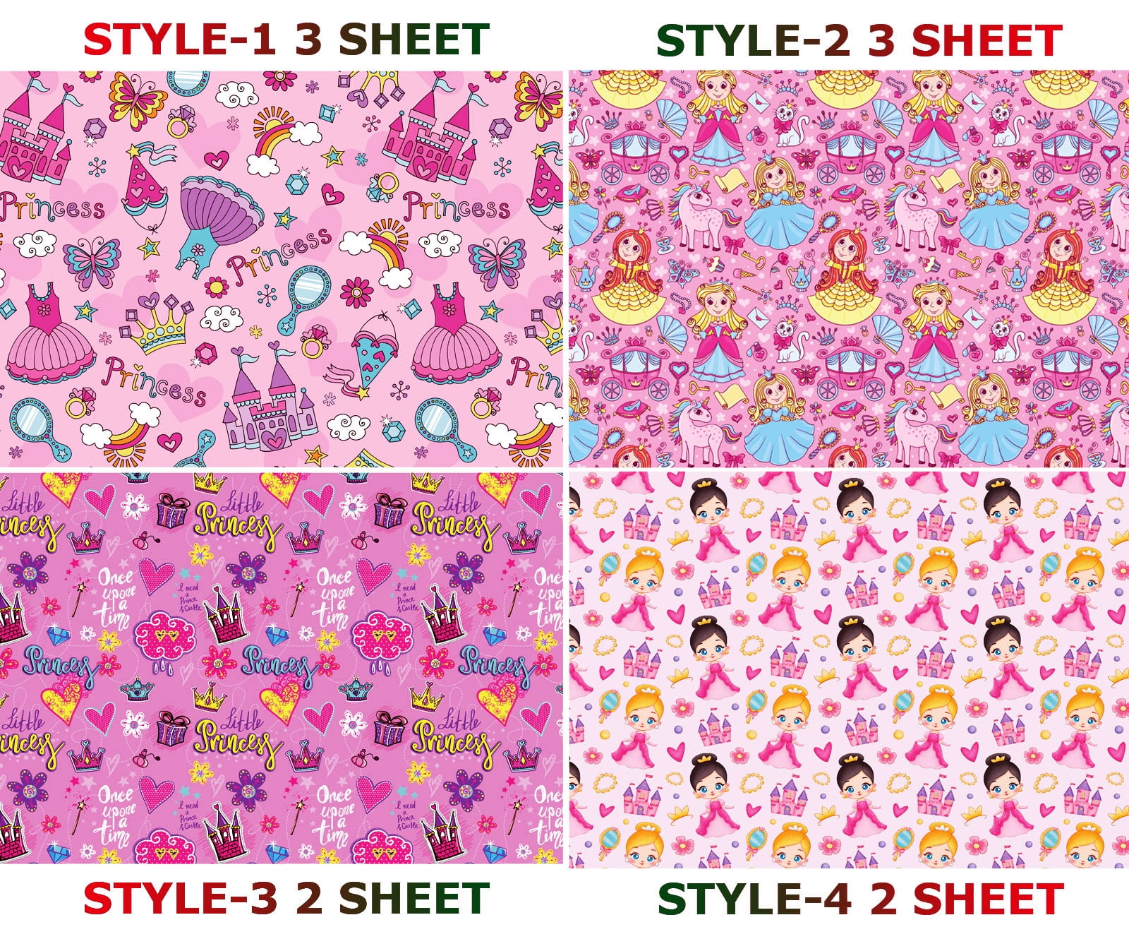 NEW VTG 80s Wrapping Paper Sheet All Occasion Gift Flat Wrap Pink Splash  30”x20”