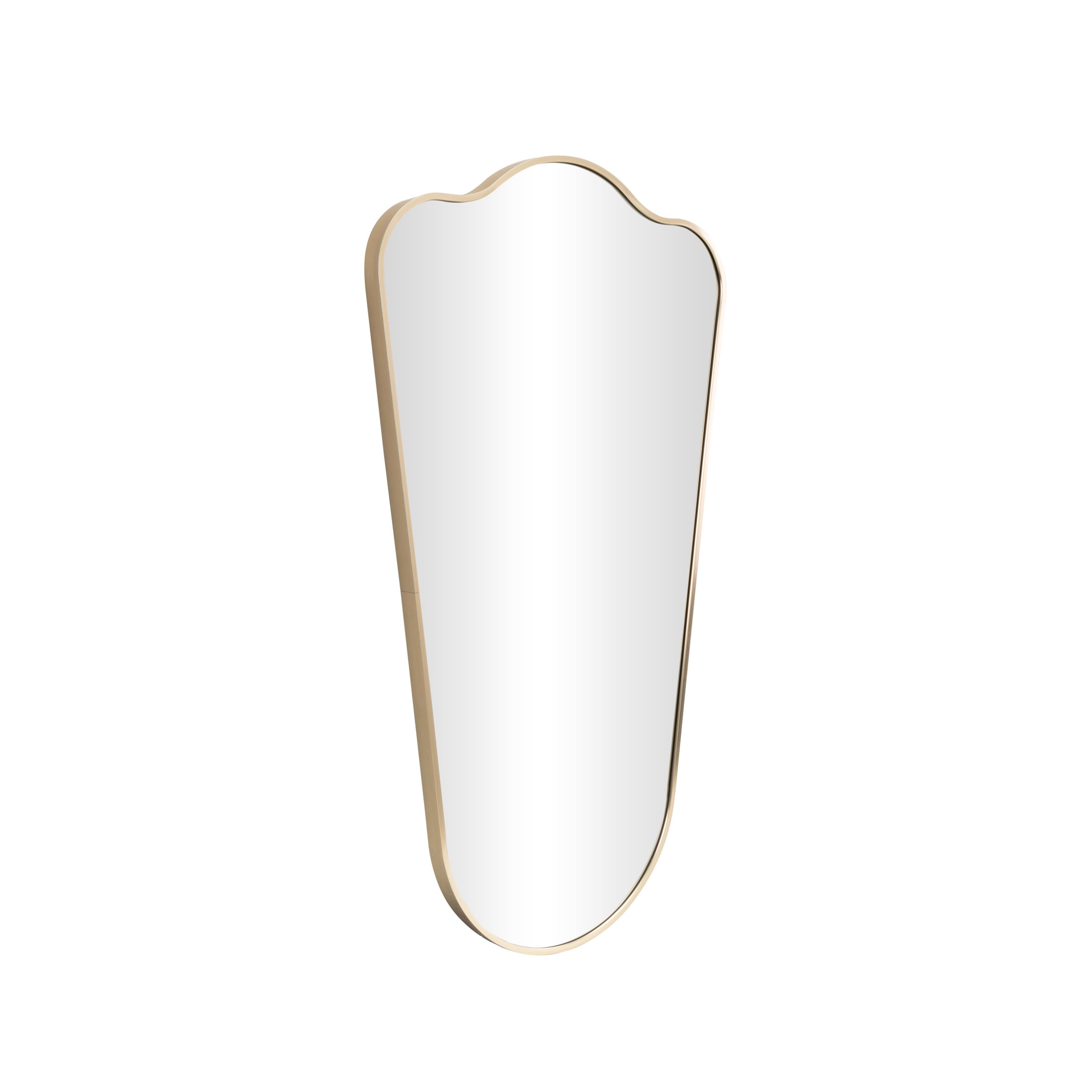 DecMode 20" x 35" Gold Arched Wall Mirror with Thin Frame