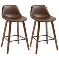 thumbnail image 1 of HOMCOM Tabourets de Bar Lot de 2, Chaises de Bar Hauteur Comptoir en Cuir PU, 1 of 10