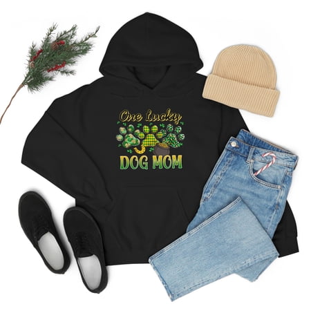 Familyloveshop LLC One Lucky Dog Mom Shirt Womens St Patricks Day Shirts Gifts for Irish, St Patricks Gift for Her, Dog Mom Shirt