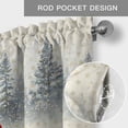 thumbnail image 6 of Christmas Snowman Farmhouse Short Window Curtain Valances, Retro Xmas Forest Trees Golden Snowflakes Rod Pocket Kitchen Valances for Living Room Bedroom Bathroom Cafe 42" x 12", 6 of 8