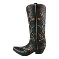 thumbnail image 5 of Rustic Western Black Tooled Leather Cowboy Boot With Rose Vines Vase Figurine, 5 of 6