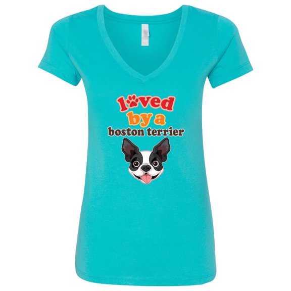 Inktastic Boston Terrier Dog Women's V-Neck T-Shirt