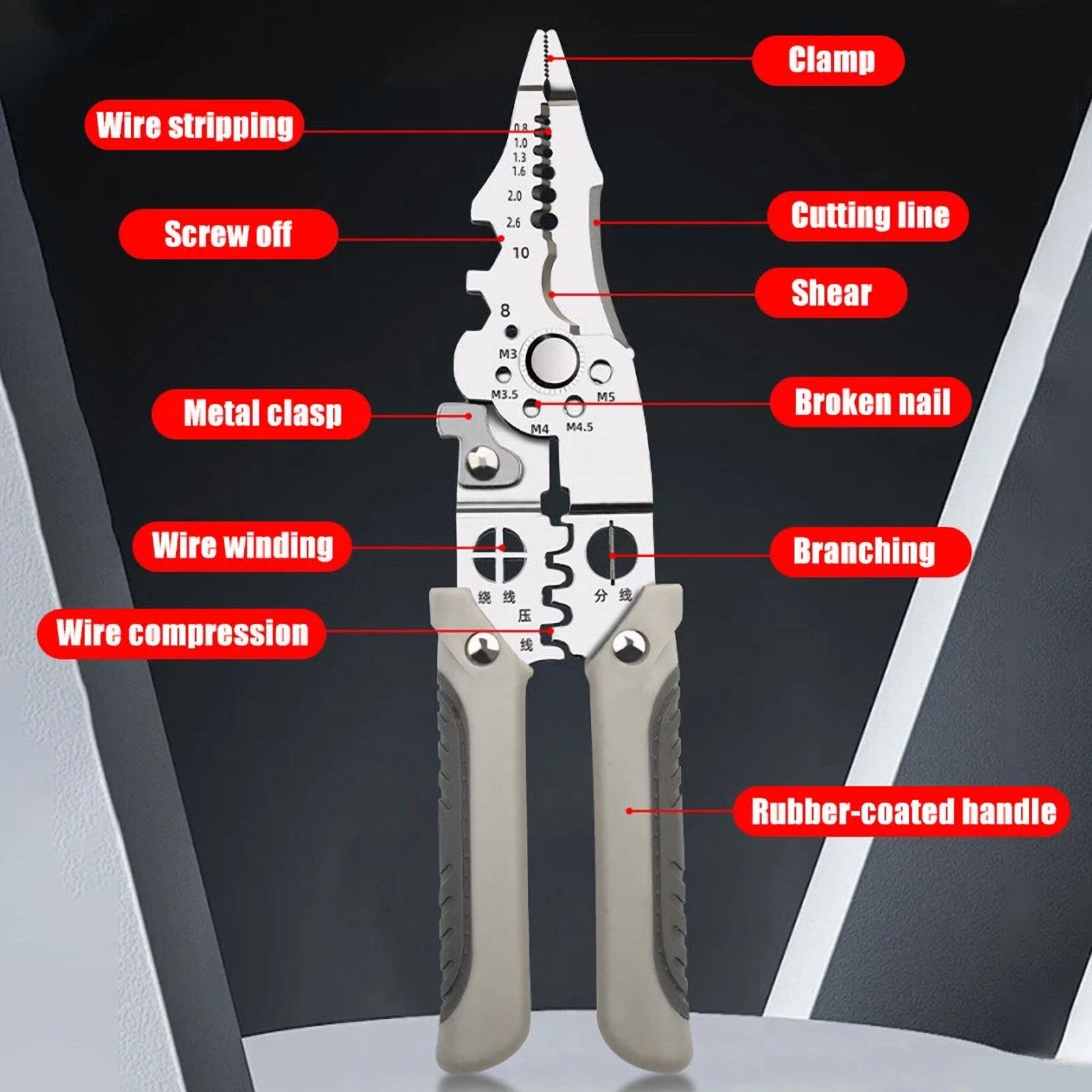 BUTTERFLY- Multifunctional Adjustable Wire Stripper Cutter Crimper Terminal Tools Pliers Us