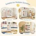 thumbnail image 6 of Curipeer Kids Dress up Storage with Mirror, Wood Armoire Wardrobe Closet, White with feet, 6 of 9