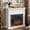 White & 42inch, variant on CKEASEAN 46"W Electric Fireplace with Mantel, Electric Fireplace Heater, 23" Electric Fireplace Insert, 1400W Heater with 3D Flame Stacked Stone Surround, Remote Control Included
