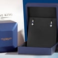thumbnail image 5 of Gem Stone King 925 Silver and 10K Yellow Gold Blue Sapphire Earrings Set with Moissanite (0.40 Cttw), 5 of 6