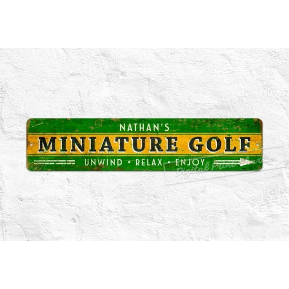 Golf Club Sign Metal Signs Miniature Golf Welcome Sign Directional Sign Personalised Gifts Rustic Home Décor Size: 4 x 16 Inch