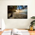 thumbnail image 3 of Elephant Stock Scenic Caribbean Coast Wall Art - Horizontal Canvas Wall Art - Living Room Wall Decor - Beach Canvas - Gray And Yellow Decor - 12" x 8", 3 of 8