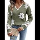 thumbnail image 1 of Suéteres de Cuello en V de Gran Tamaño para Mujer, Suéteres Casuales Sueltos de Larga de Punto Grueso, Suéteres, Tops Verde S, 1 of 9