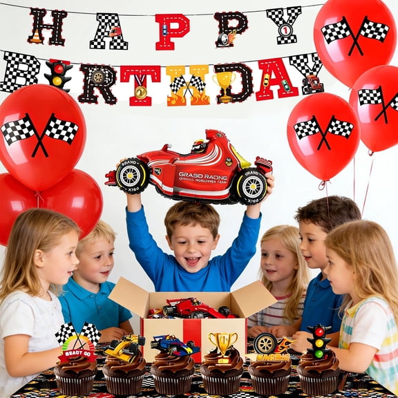 Race Car Birthday Party Supplies Speed Theme Birthday Party Supplies Racing Banner Decorations Suitable for Race Car-themed Parties