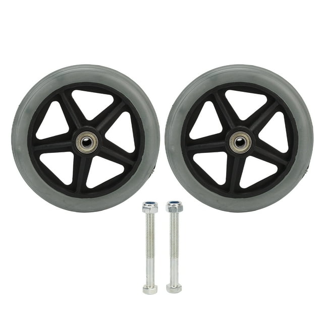 Roue de Remplacement pour Fauteuil Roulant, 2 Pcs Roue de Fauteuil Roulant 6 Pouces Roue de Fauteuil Roulant avant Roue de Fauteuil Roulant en PU Grande Capacité