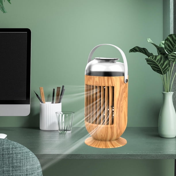 Mini Aire Acondicionado Ventilador de Refrigeración Enfriador de Aire Personal , Color de madera remoto Color de madera remoto perfecl Aire acondicionado portátil