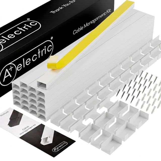 Ocultacables A+ ELECTRIC de 315 pulgadas, blanco, pintable, kit
