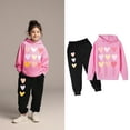 thumbnail image 4 of Kids Girls Boys Sweatsuit Set,2PC Long Sleeve Pink Soft Hoodie Leggings Pants Warm Fall Winter Clothes Girls Clothes Size 4-5 Years Cute&nbsp;Boys Girls&nbsp;Clothing, 4 of 6