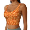 thumbnail image 2 of Balery Orange Glitter Sujetadores deportivos con espalda cruzada para mujer, acolchados, sin costuras, de alto impacto, ideales para yoga, gimnasio, entrenamiento y fitness.-Medium, 2 of 8