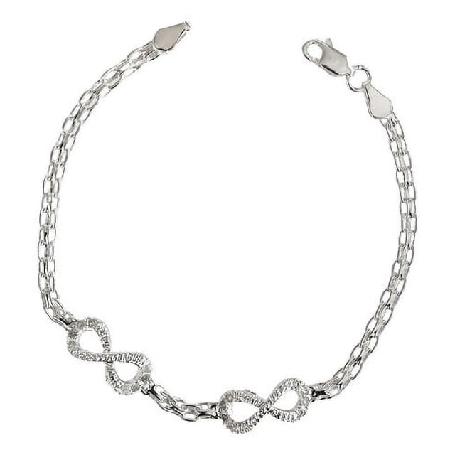 JOYARIS Pulsera Ajustable Corazon Amor Infinito Estrella Plata 925 Talla Largo/Ancho: 19 cm x 4 mm PT-0000489