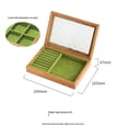 thumbnail image 3 of Wooden Jewelry Box for Women, Medium Size Natural Solid Cherry Wood Vintage Trinket Organizer with Large Storage, Ring Compartments, Built in Necklace Hooks, Glass Lid,, 3 of 5