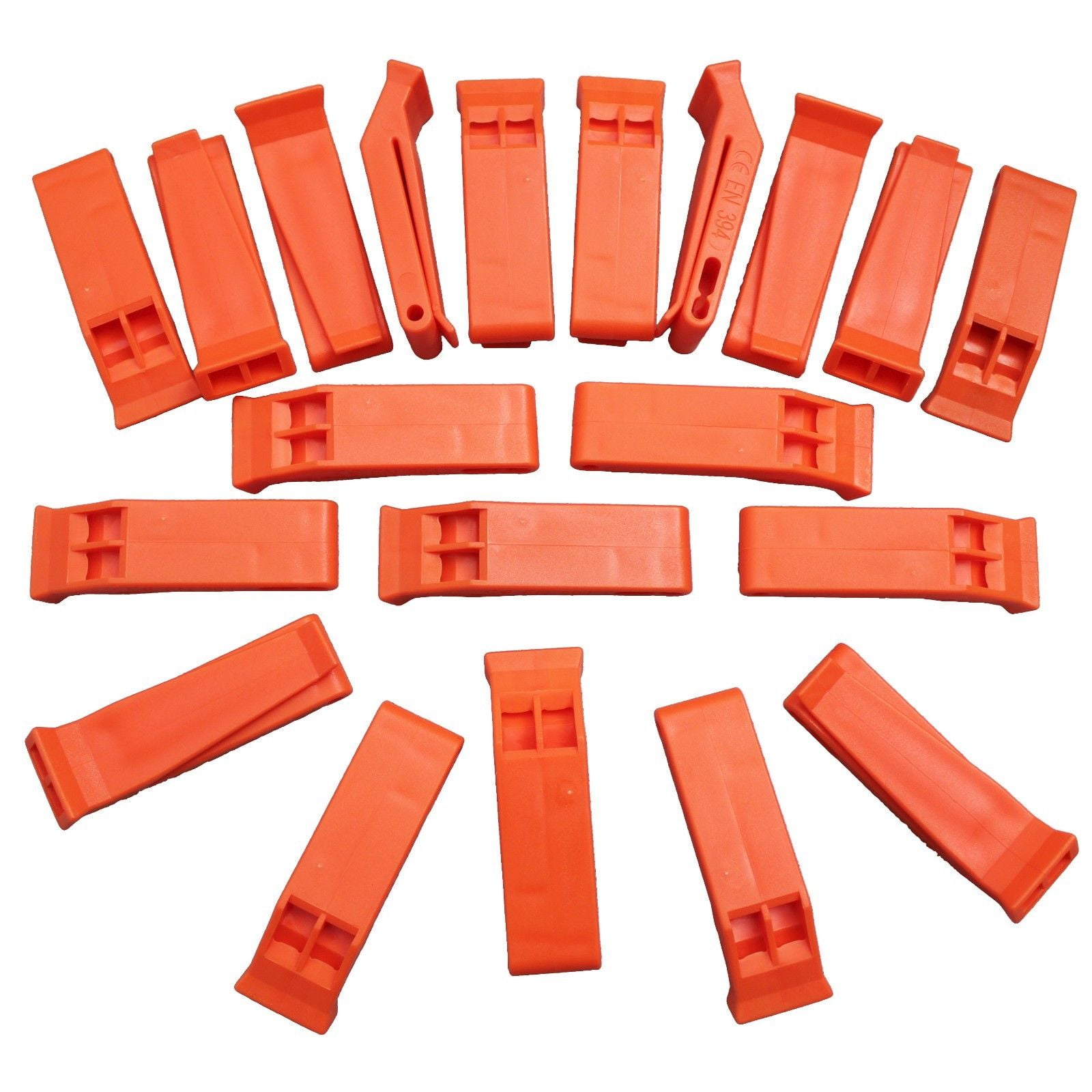 2 Pack Orange Plastic Safety Whistle for Boats Raft Emergency 200335 