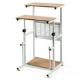 thumbnail image 1 of Giantex Height Adjustable Standing Desk, Laptop Desk w/Footrest, Compact Standing Table for Sitting or Standing, Lectern Podium for Presentation Use, 1 of 6