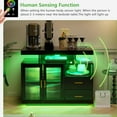 thumbnail image 4 of 40" LED Buffet Cabinet with Wireless Charging Station,Auto Sensor Coffee Bar Cabinet with 2 Doors and 2 Drawers,Modern Kitchen Buffet Sideboard for Living Room(Black), 4 of 14