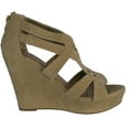thumbnail image 2 of Top Moda Womens Lindy-66 Open Toe Platform Wedge Sandals, 2 of 4