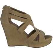 Top Moda Womens Lindy-66 Open Toe Platform Wedge Sandals