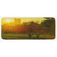 thumbnail image 1 of Nature Kitchen Mat, Sunset over the City Park Colorado Skyline Autumn Theme Scenic Picture, Plush Decorative Kitchen Mat with Non Slip Backing, 47" X 19", Fern Green Dark Orange, by Ambesonne, 1 of 1