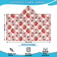 thumbnail image 2 of Pink Cow Strawberry Hat Pattern Hooded Bath Towel，60"x35" for Ages 3 To 12 Kids, Quick Dry Lightweight Soft Microfiber Hood Beach Towel Cover Up for Kids, 2 of 7
