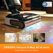 Roborock F25 LT Wet/Dry Vacuum Cleaner, 20000Pa Floor Cleaner, cordless, Hot Air Flash Drying & High Temperature Self Cleaning, Black