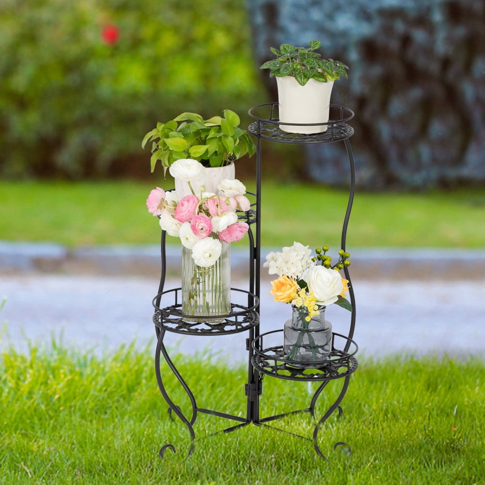 Lowestbest 4PCS Ironwork Plant Racks, Planter Garden Display Holder Shelf Rack for Home Indoor Outdoor Patio Lowestbest 4PCS Ironwork Plant Racks, Planter Garden Display Holder Shelf Rack for Home Indoor Outdoor Patio