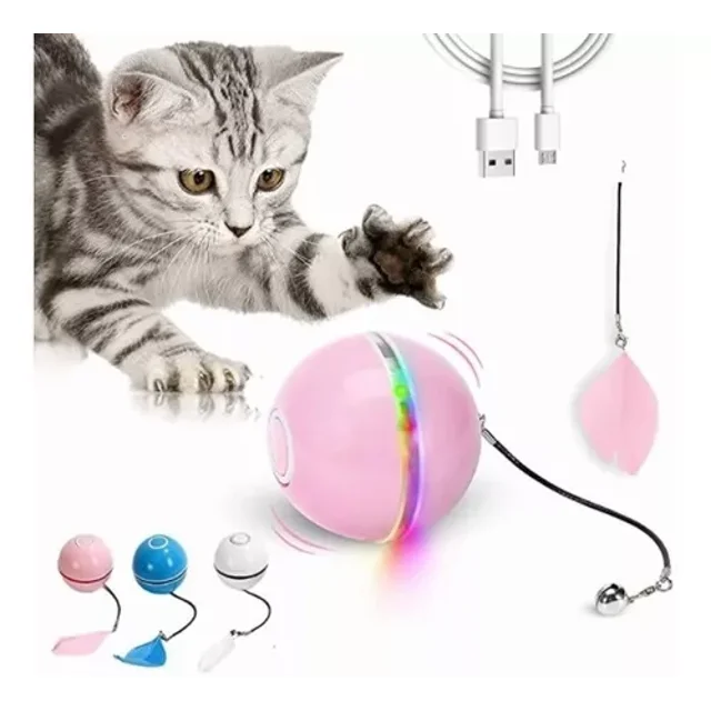 Pelota De Juguetes Gato Perro Automática Interactiva Usb WD.WDQZL Juguetes