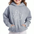thumbnail image 2 of lcziwo Graphic Hoodie for Kids Fun Print Pullover Sweatshirt Boys Girls Long Sleeve Fashion Sweatshirts with Kangaroo Pocket Gray 150, 2 of 5