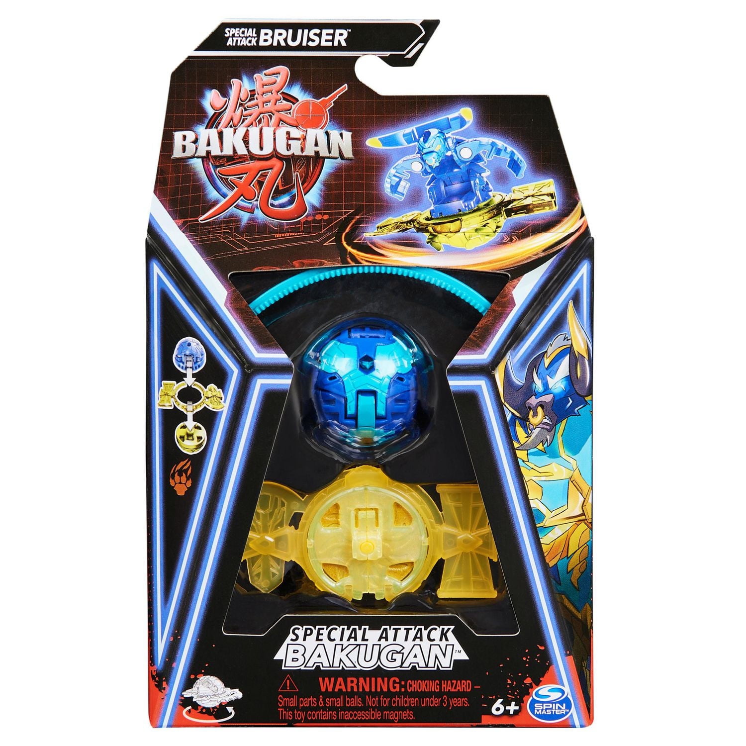 Bakugan, Special Attack Bruiser, Spinning Collectible, Customizable Action Figure and Trading Cards, Kids Toys for Boys and Girls 6 and up