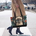 thumbnail image 4 of FORMRS Canvas Laptop Tote Bag for Women with 15.6" Computer Compartments Shoulder Handbag, Flowers and Cat, 4 of 7