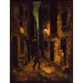 thumbnail image 2 of Charles Raymond Chabrillac 15x18 Black Ornate Wood Framed Double Matted Museum Art Print Titled - Rue Du Petit-Musc. (1838), 2 of 5