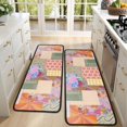 thumbnail image 4 of Kitchen Rugs Sets Of 2,Pioneer Flower Floral Print Pattern Anti Fatigue Kitchen Mat Rugs Non Slip Washable,Decorative Kitchen Floor Mats for Kitchen,Sink,Laundry,17"x47"+17"x47", 4 of 5