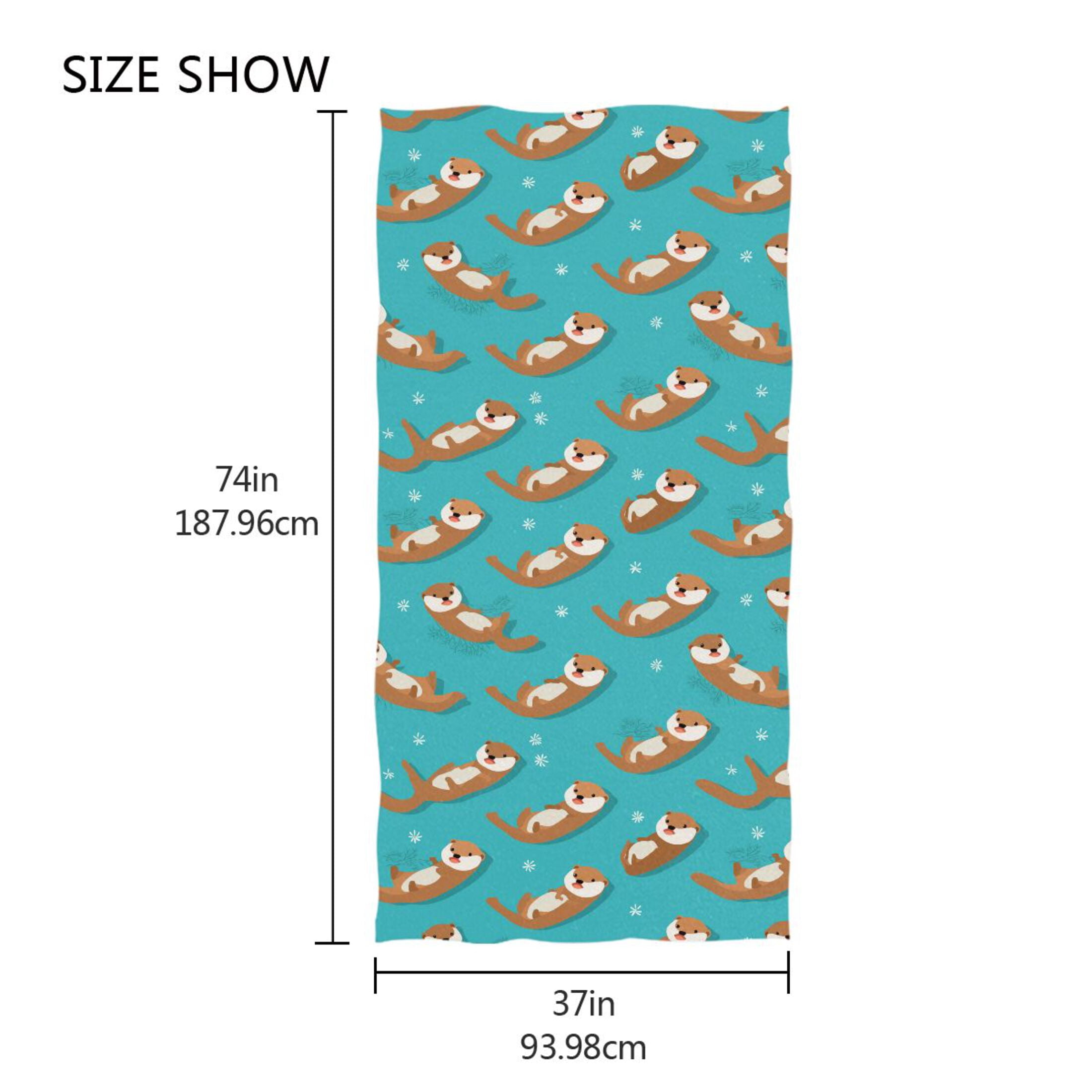Oversized Beach Towel Extra Large Absorbent Microfiber Bath Towels Soft Quick Drying Swims Sea Otter 74"x37"