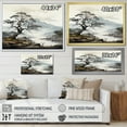 thumbnail image 4 of Designart "Grey Minimalism Tree Ink euphony" Landscape Trees Floater Framed Canvas Print, 4 of 7