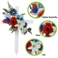 thumbnail image 2 of Mainstays 20 in Outdoor Artificial Floral Wood Cross, Red Rose, Whtie Lily and Blue Daisy, 2 of 8