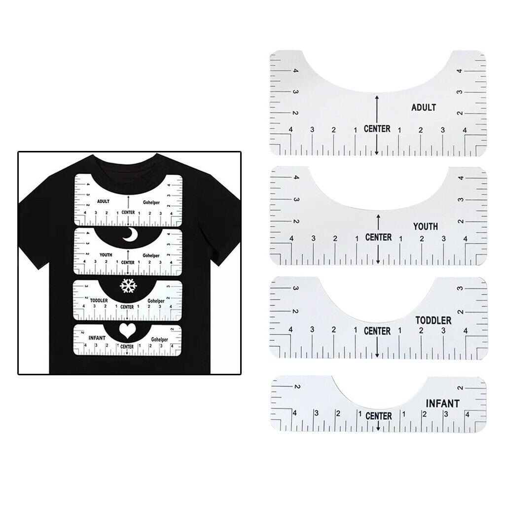 4x T-shirt Centering Alignment Tool Tools Kit PVC Guide Ruler Handmade Craft 