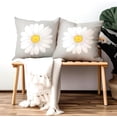 thumbnail image 4 of Seasonal Daisy Pillow Covers Yellow and Gray Throw Pillow Cases 2 Piece Set Summer Floral Pillowcase Flower Bloom Home Decorative Cushion Case Cover for Home Sofa Couch Bedroom 18x18 Inch, 4 of 6