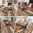 thumbnail image 5 of Texas Star Vintage Area Rugs 8'x10', Washable Small Throw Rugs for Living Room Patio, Berry Dark Brown Wooden Indoor Outdoor Rug Non-Slip Low Pile Carpet Runner Reversible Floor Mats, 5 of 8