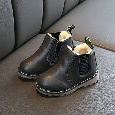 

Feiona-Toddlers Short Ankle Booties Waterproof Plush Warm Boots Winter Snow Boots Fashion Casual Waterproof Retro Boots