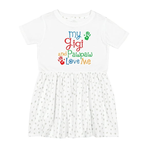 Inktastic My Gigi and Pawpaw Love Me Girls Toddler Dress