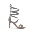 thumbnail image 3 of BLISSFUL STEP Women's Open Toe Stiletto Heeled Lace up Solid Sandals Grey 10, 3 of 7